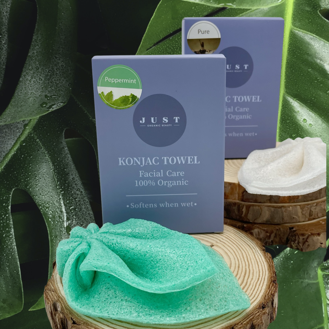 trio Combination Peppermint & Pure Konjac Leaf Towel Duo Combination Peppermint & Pure Konjac Leaf Towel