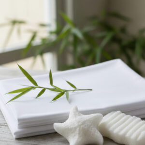 Bamboo Baby Cot Sheet Set + Konjac Sponge Bundle